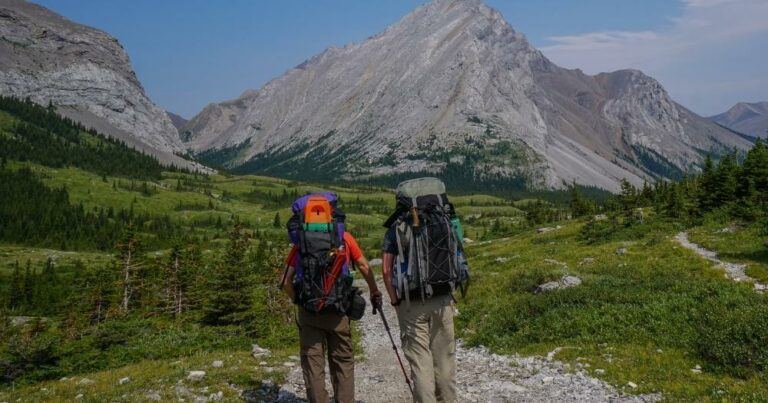 Find a Hiking Partner — Hikers Admiring Tombstone Mountain in Kananaskis, Alberta.