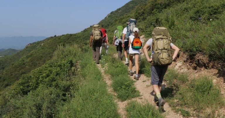 Top Hiking Backpacks — Hikers Walking on a Path.